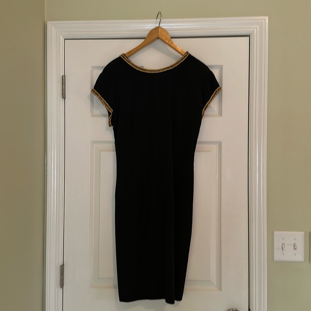 Black with gold sequins cocktail dress